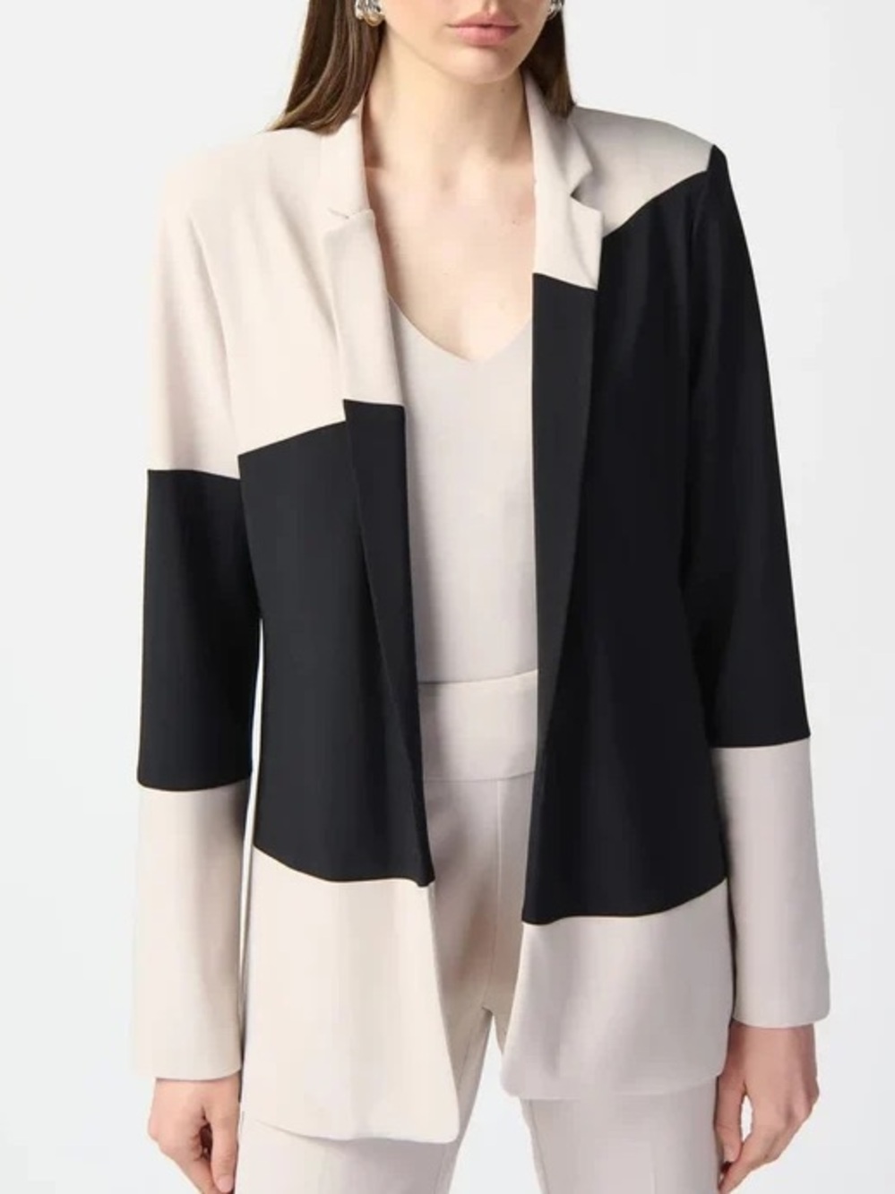 NWT YAYA Colour Block Blazer in Oxford Tan Sand Size S Women’s